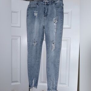 Distressed Light Blue Women's Jeans